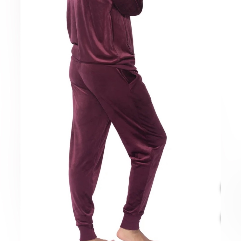 Black Bow Women's Velour Lounge Pants Dark Red